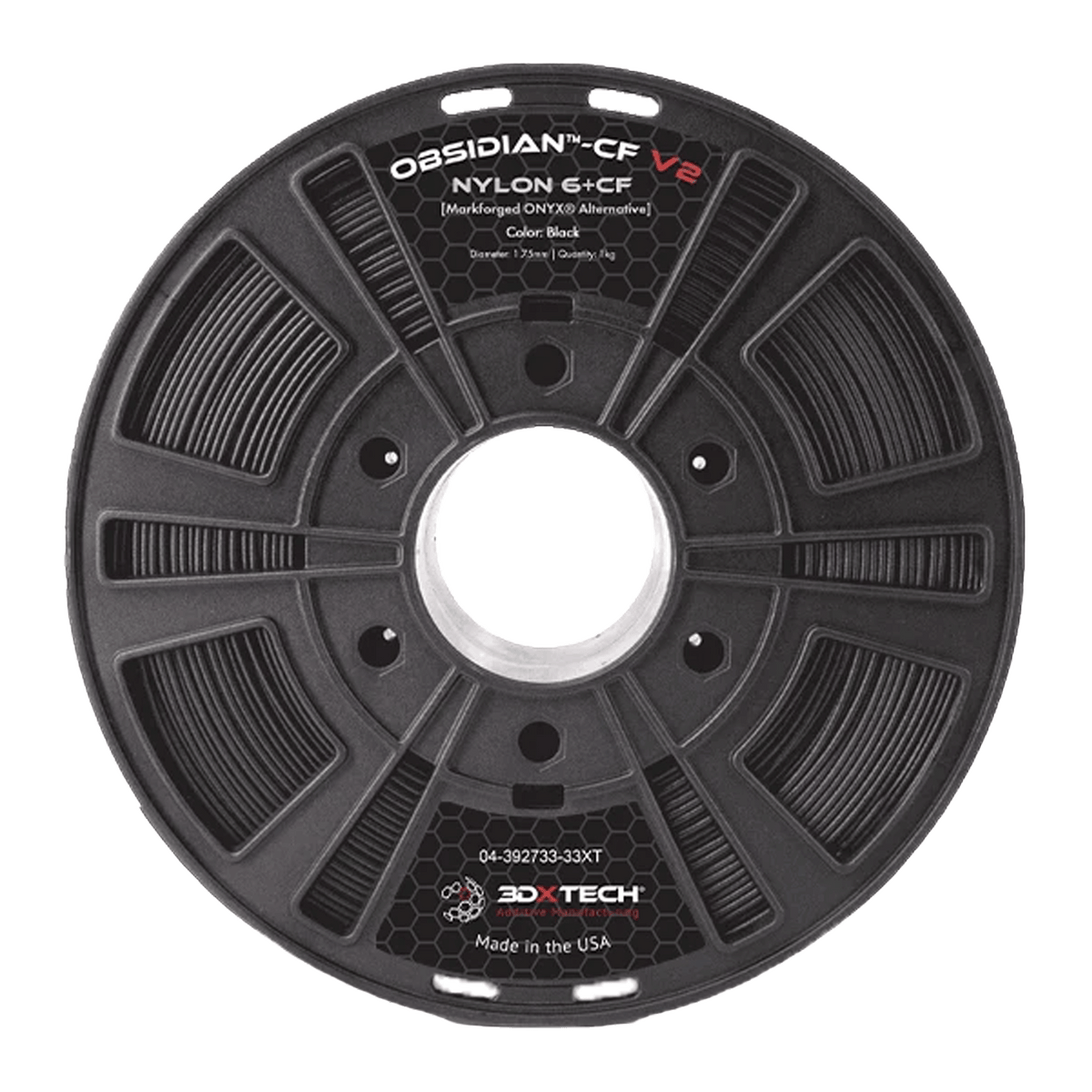 3DXTech OBSIDIAN Nylon 6+CF V2 1.75mm Filament 750g