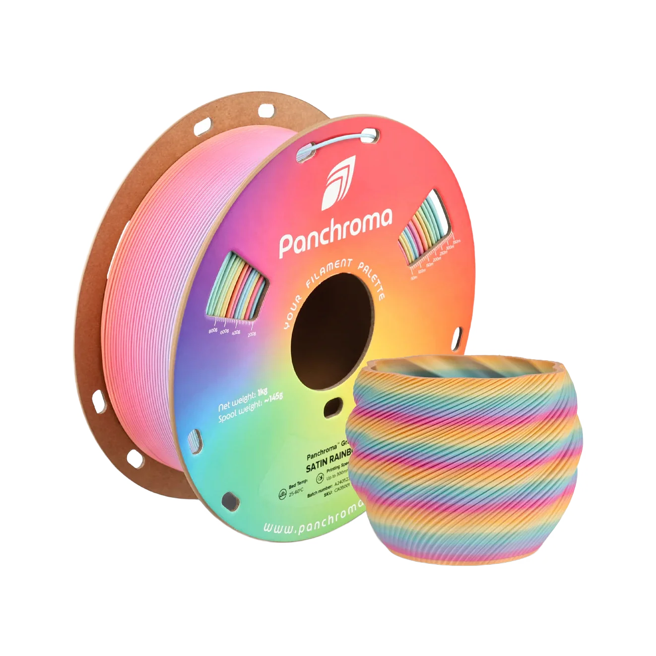 Polymaker Panchroma Gradient Satin Rainbow PLA 1.75mm Filament 1kg - dark mode image 2