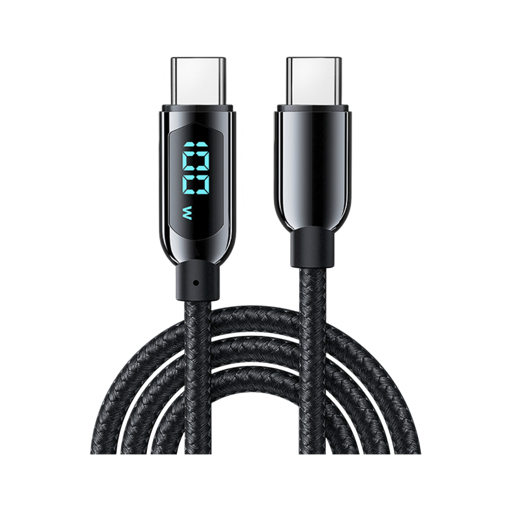 Phaser FPV USB-C to USB-C 1.2M 100w With Watt Display Braided Charging Cable