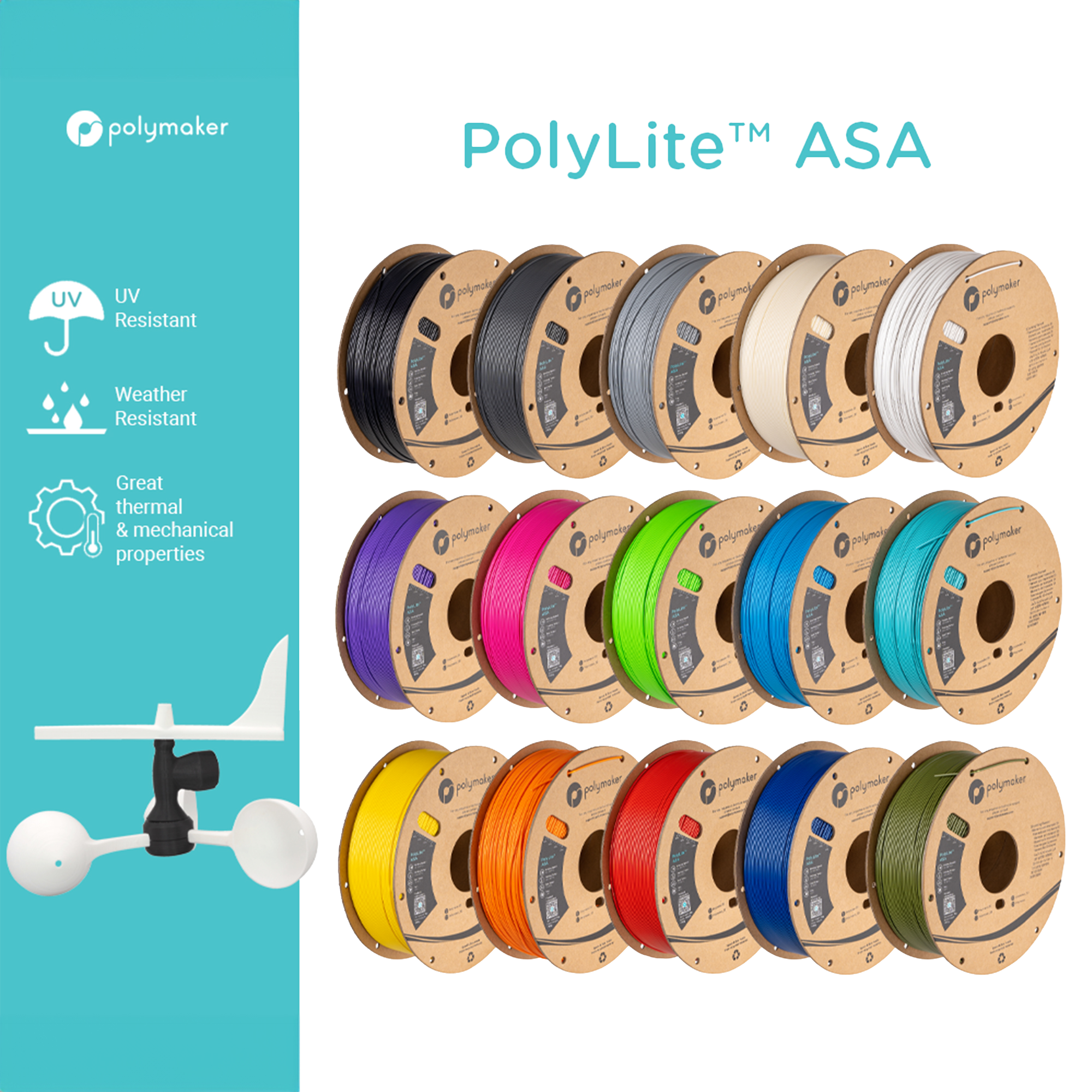 Polymaker PolyLite ASA  Filament 1kg 1.75mm