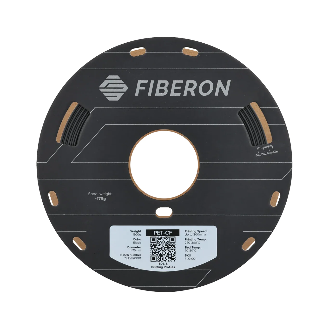 Polymaker Fiberon PET-CF17 1.75mm Filament 500g – view 2 transparent dark-mode product image
