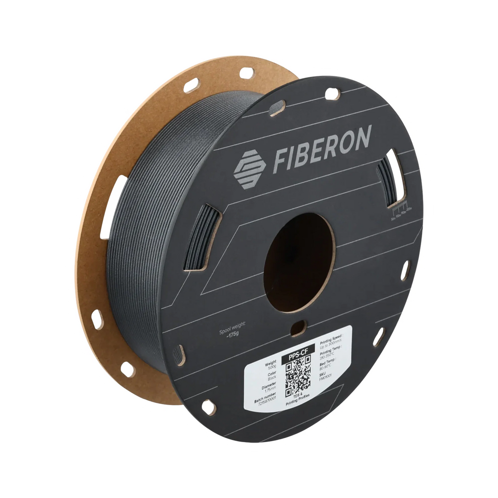 Polymaker Fiberon PPS-CF10 1.75mm Filament 500g – view 1 transparent dark-mode product image