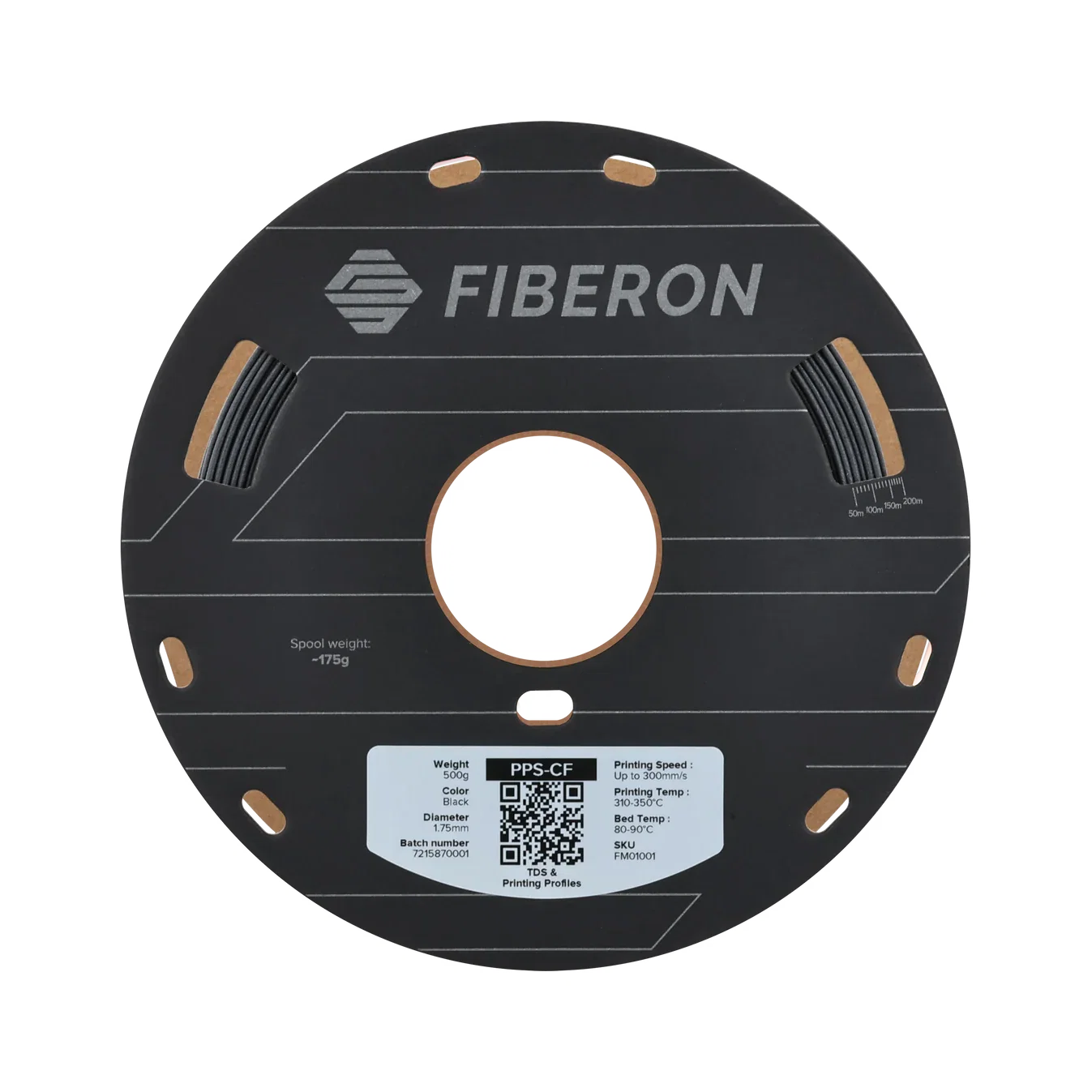 Polymaker Fiberon PPS-CF10 1.75mm Filament 500g – view 2 transparent dark-mode product image