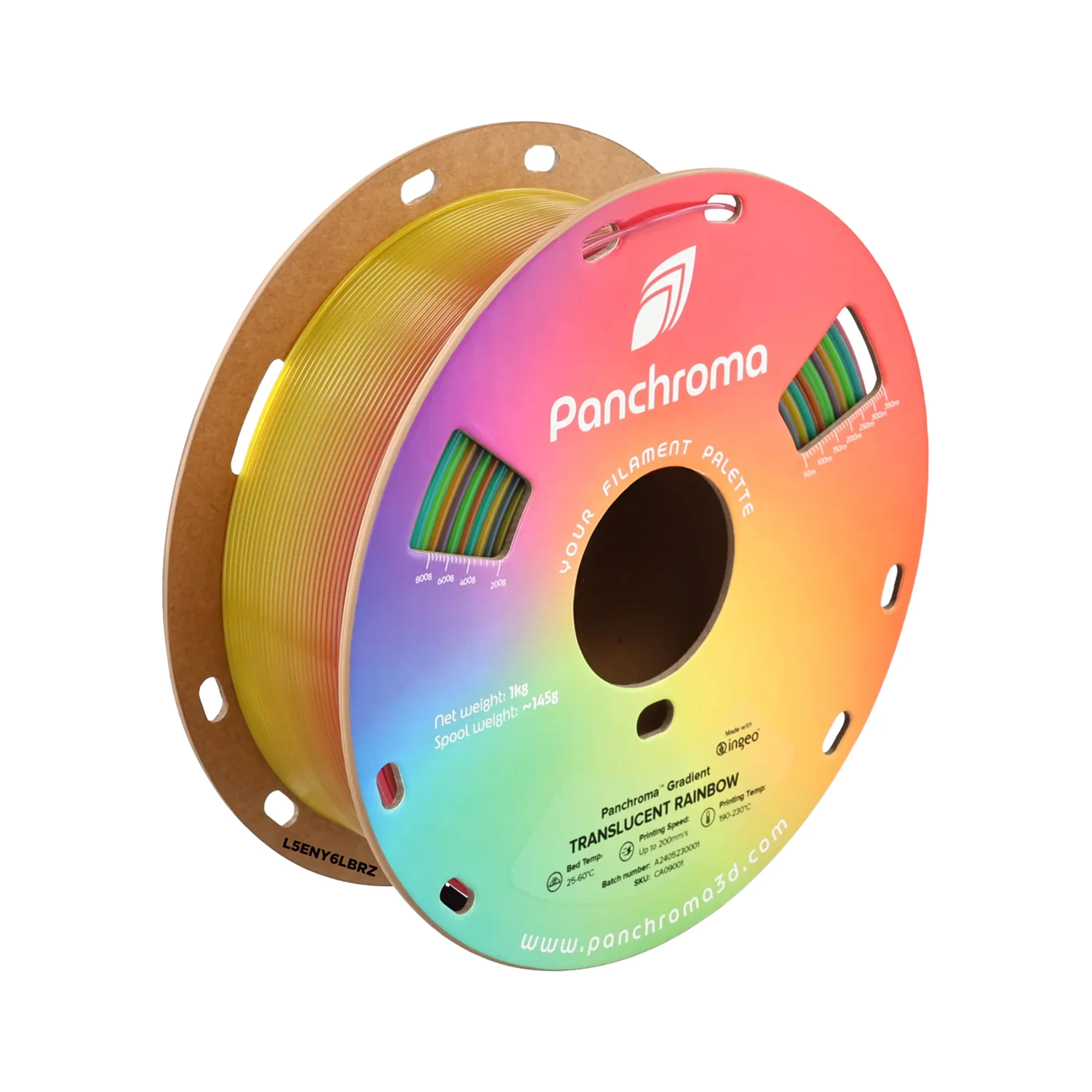 Polymaker Panchroma Gradient Translucent Rainbow PLA 1.75mm Filament 1kg dark mode image 1