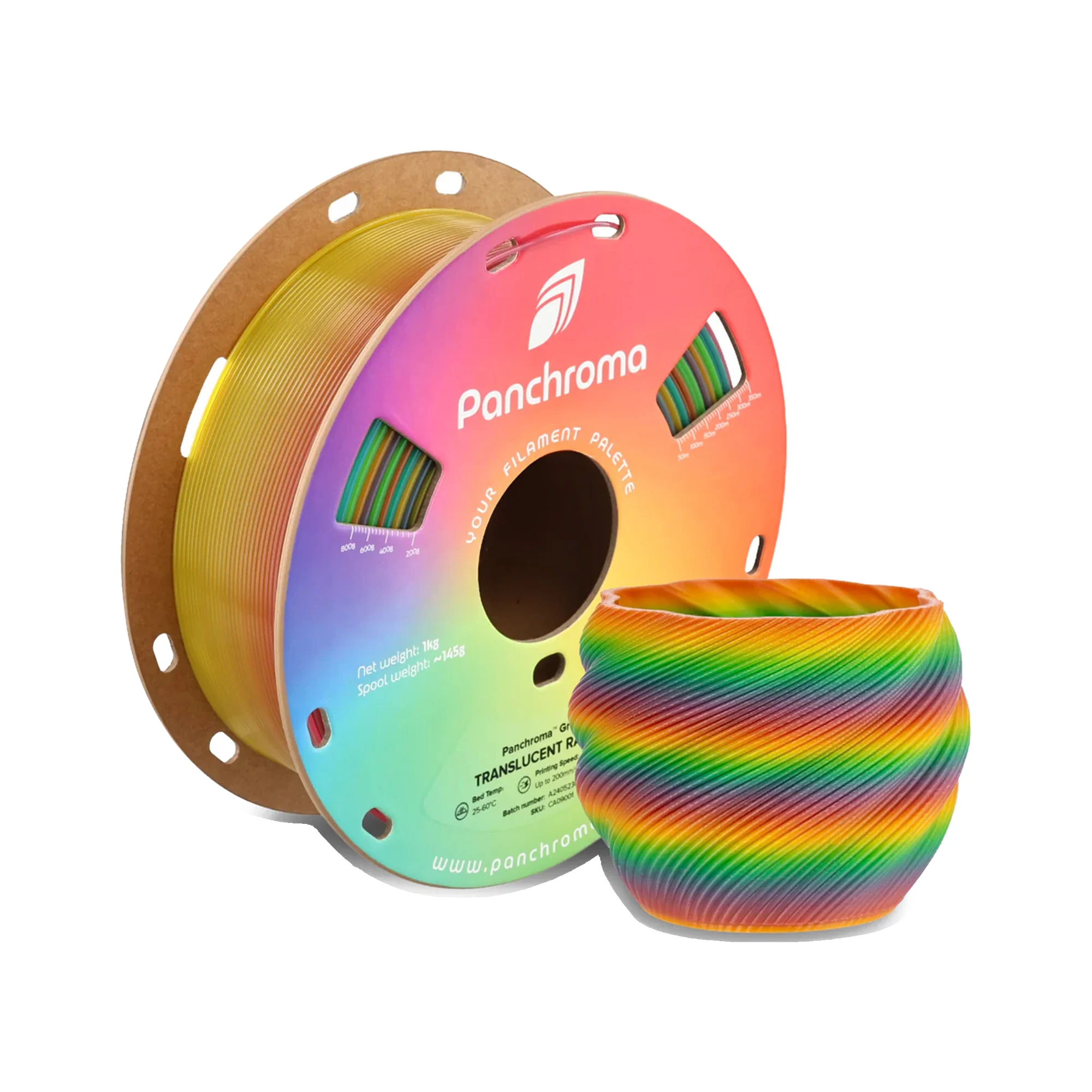 Polymaker Panchroma Gradient Translucent Rainbow PLA 1.75mm Filament 1kg dark mode image 2