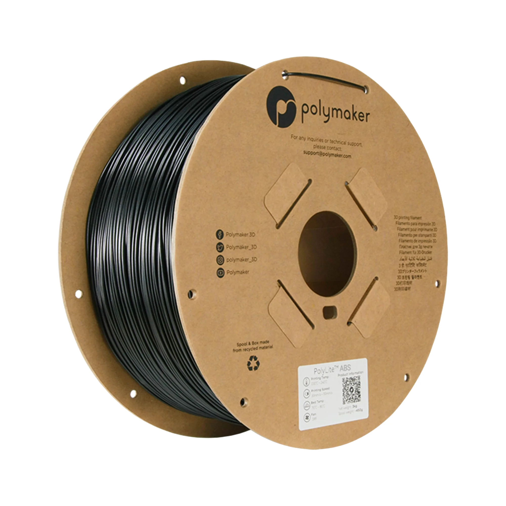 Polymaker PolyLite ABS 3kg spool - transparent dark mode image 1