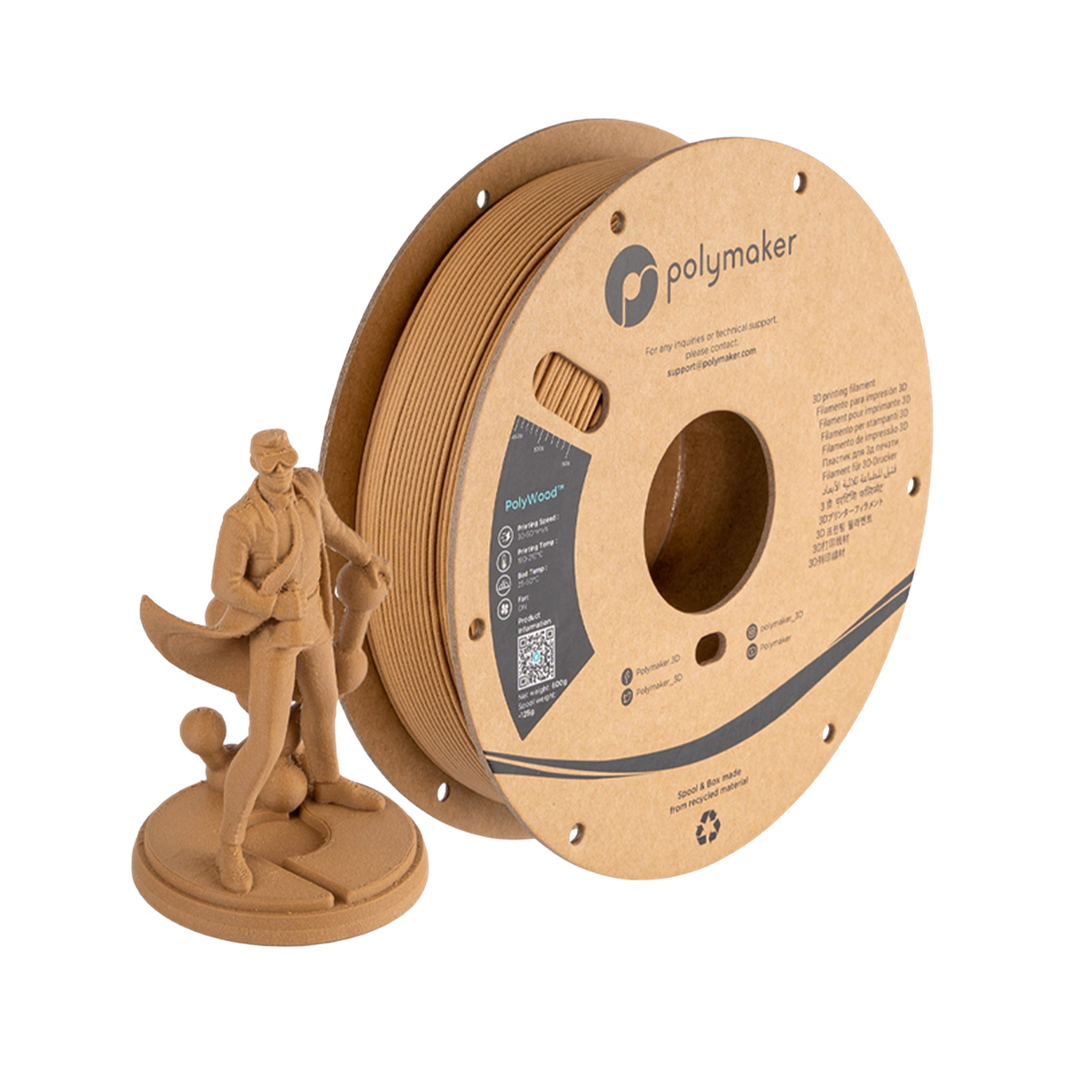 Polymaker Polylite LW-PLA PolyWood  1.75mm Filament 600g