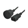 Power Extension Cable 15cm 3-Pin AU to IEC C14 Female to Male for UPS – dark mode image 1