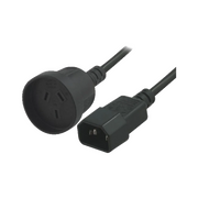 Power Extension Cable 15cm 3-Pin AU to IEC C14 Female to Male for UPS – dark mode image 1