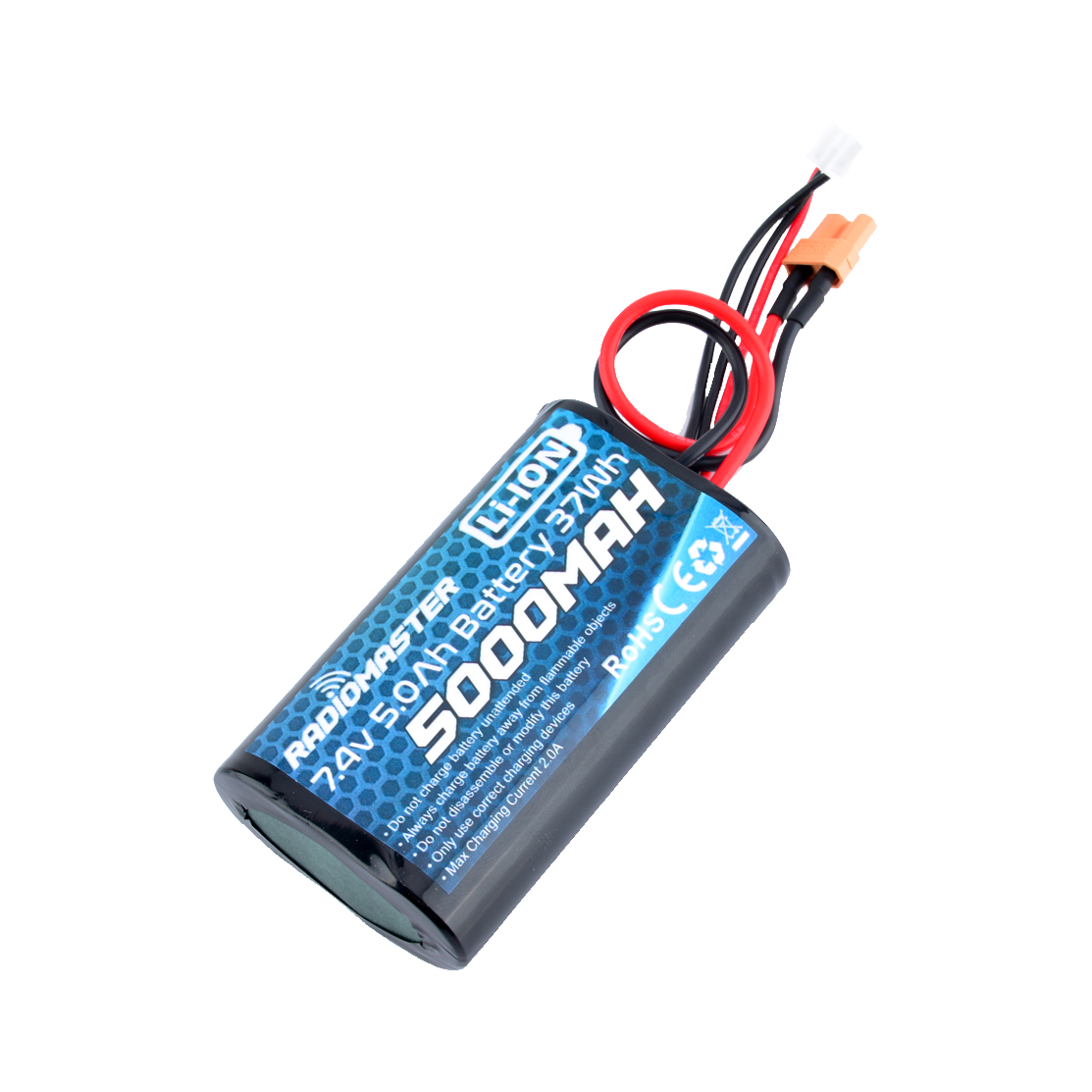 RadioMaster 5000mah 2S Li-ion Battery (Fits TX16S/Boxer/TX12 MKII) [DG] - transparent product view 1