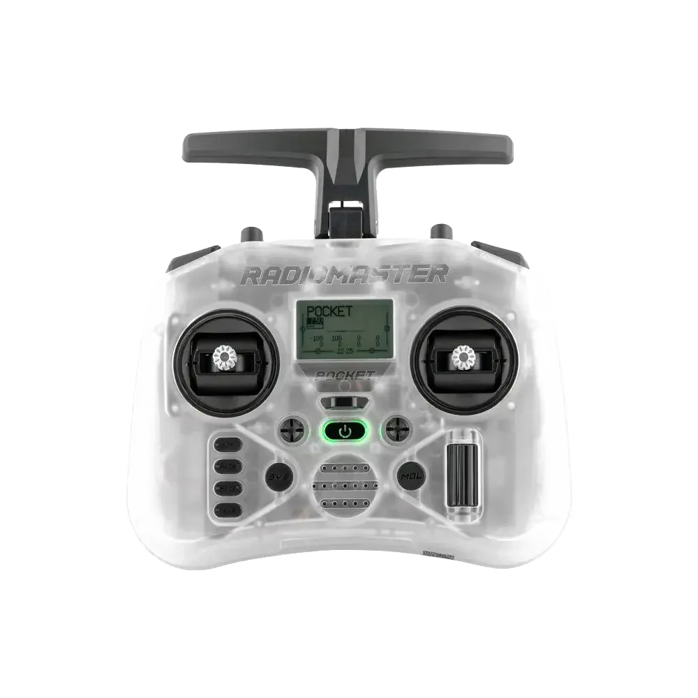 RadioMaster Pocket radio transmitter image 2 on transparent background with Version 4 white halo