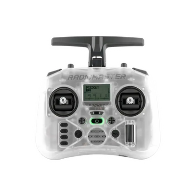 RadioMaster Pocket radio transmitter image 2 on transparent background with Version 4 white halo