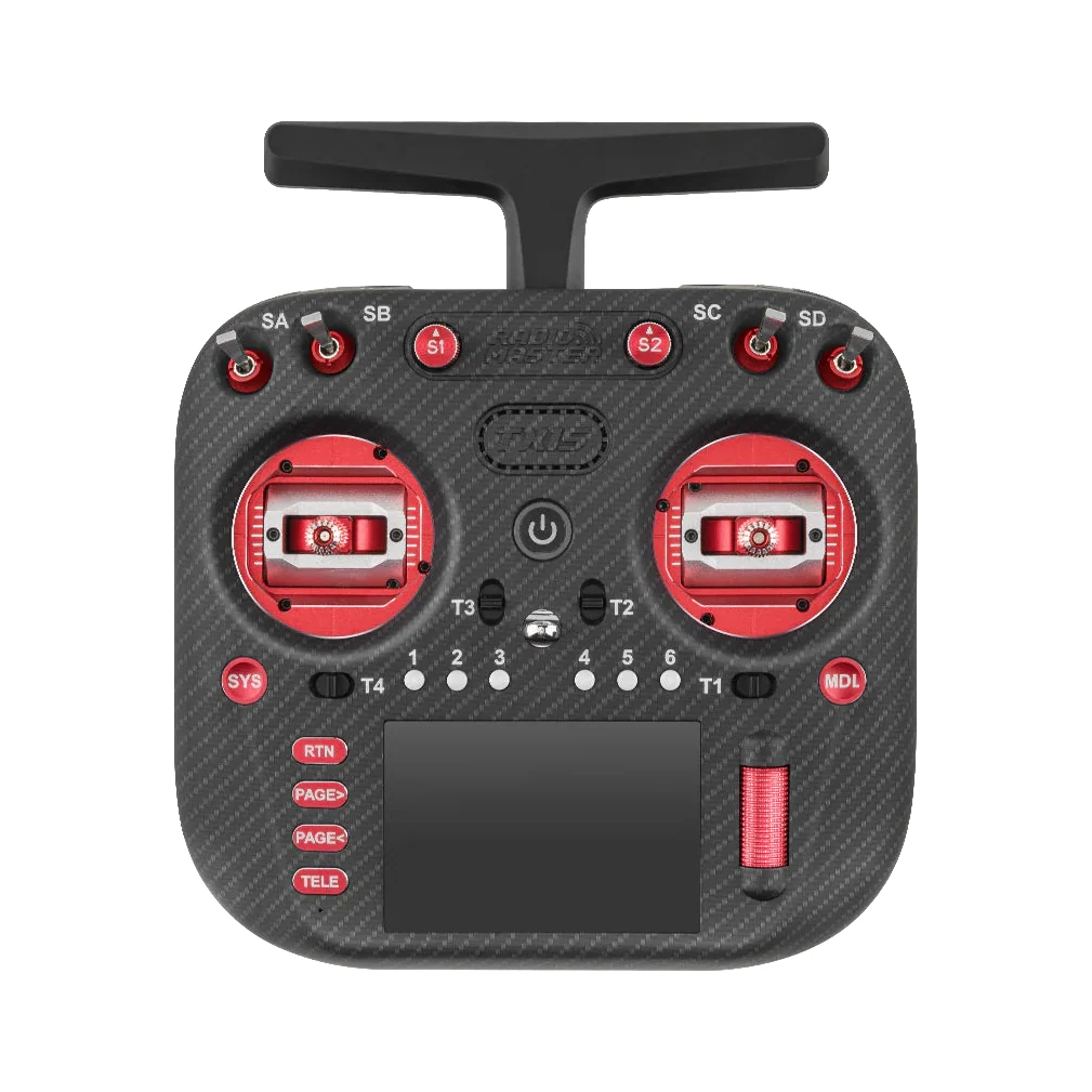 RadioMaster TX15 Max Red — transparent dark-mode product image 2