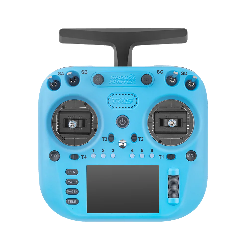 RadioMaster TX15 controller image 2 on transparent background with Version 4 white halo