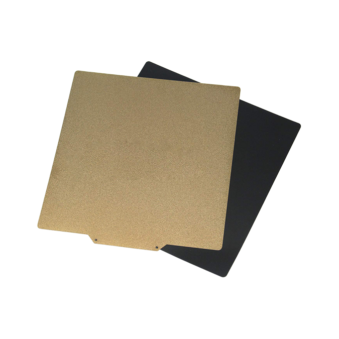 Energetic 410x410mm DOUBLE SIDED Smooth PEI/Textured Gold Spring Steel Sheet (Suits Ratrig)