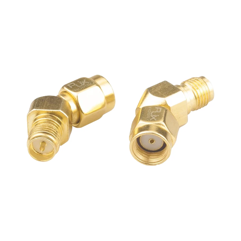 RP-SMA Male to RP-SMA Female 45 Degree Adapter – transparent dark mode image 1