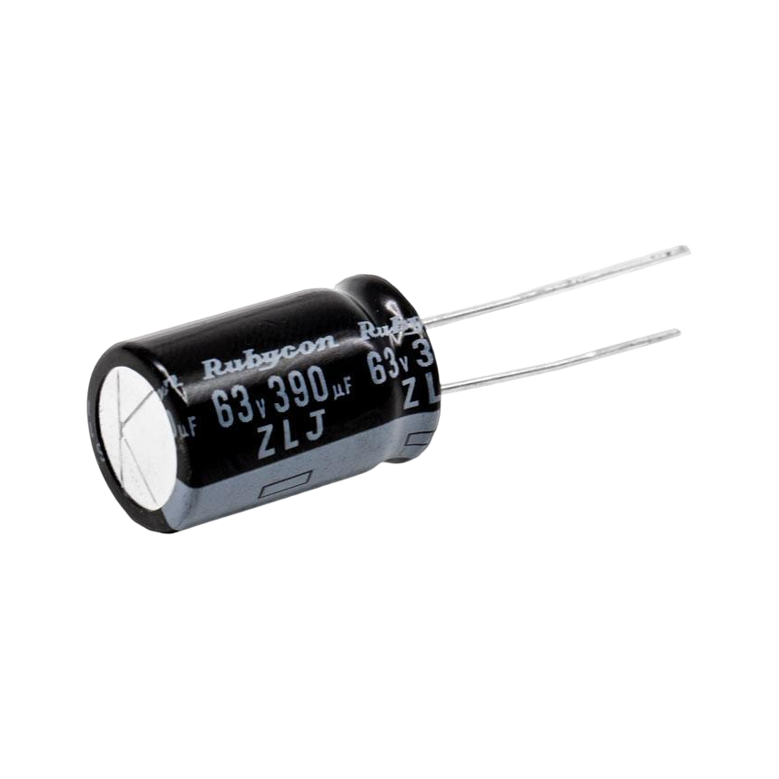 Rubycon 12.5x20mm ZLJ Low ESR 63V/390uF Capacitor