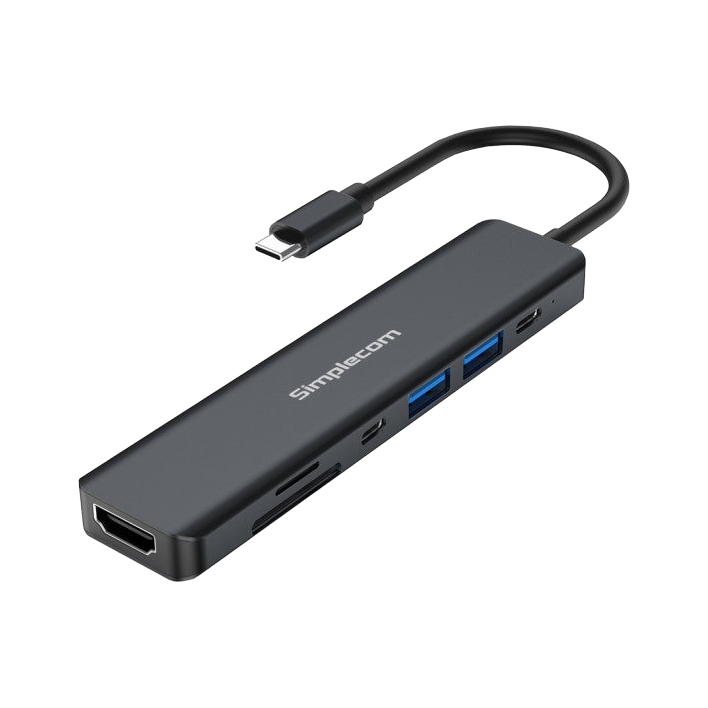 Simplecom CH570 USB-C 7-in-1 Multiport Adapter Hub USB 3.0 HDMI 4K SD Card Reader