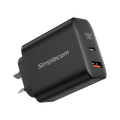 Simplecom CU265 Dual Port PD 65W GaN Fast Wall Charger USB-C + USB-A - product view 1