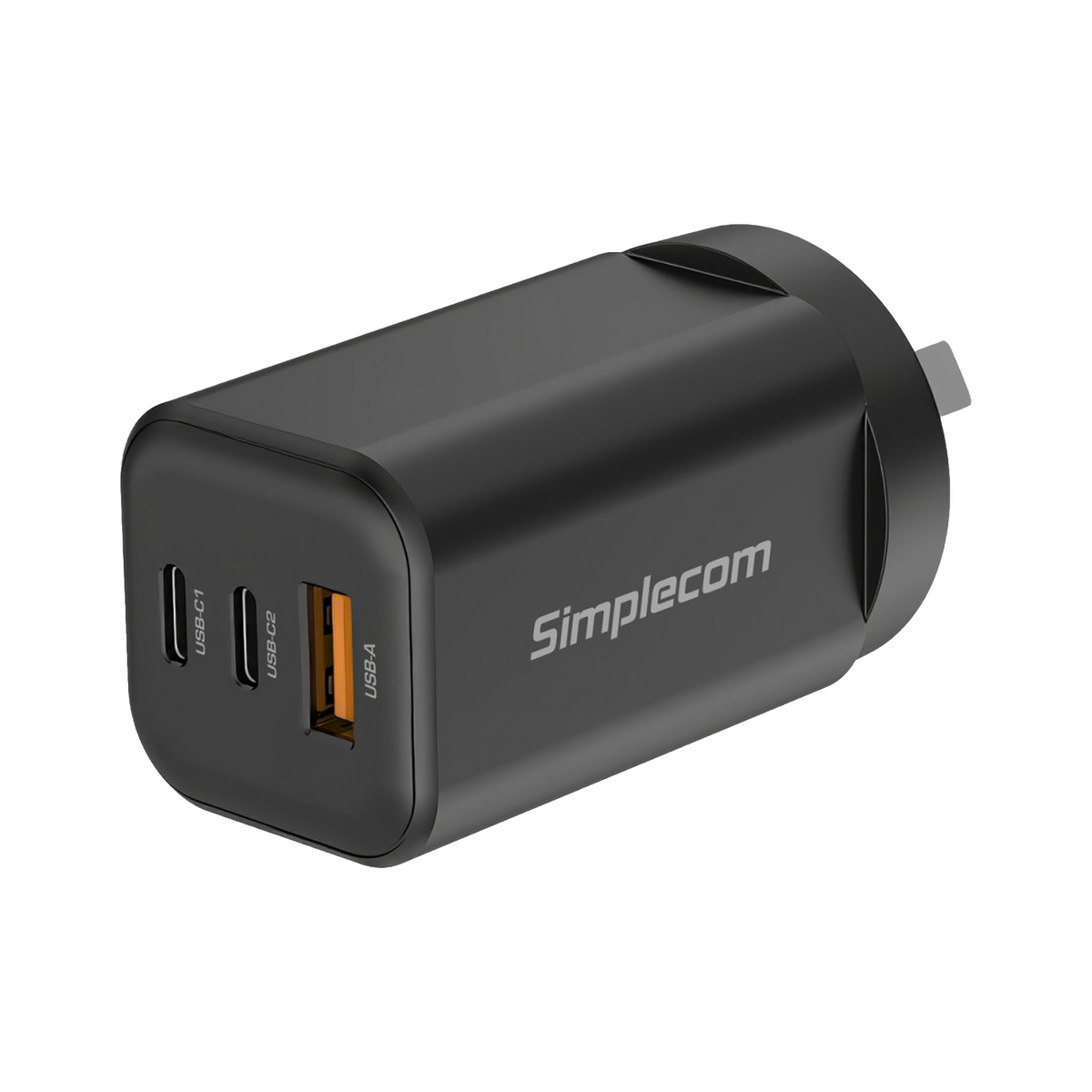 Simplecom CU365 3 Port PD 65W GaN Wall Charger Dual USB-C + USB-A - product view 1