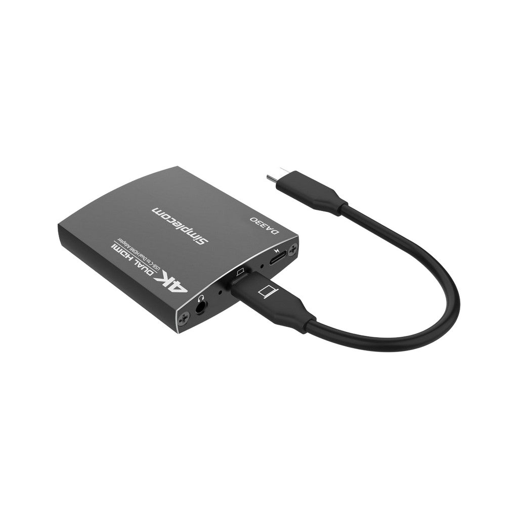 Simplecom DA330 USB-C to Dual HDMI MST Adapter 4K@60Hz with PD and Audio Out