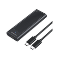 Simplecom SE538 M.2 SSD enclosure — transparent dark-mode product image