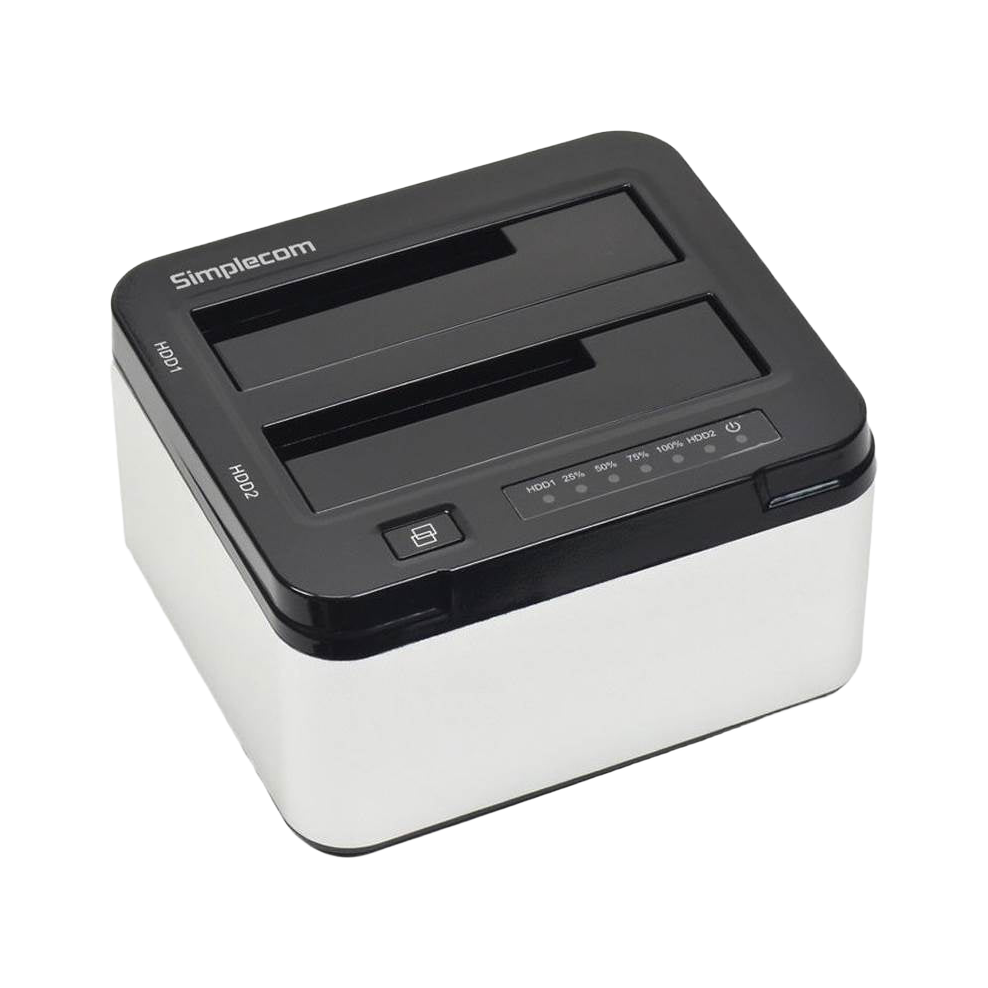 Simplecom SD352 USB 3.0 to Dual SATA Aluminium Docking Station with 3-Port Hub and 1 Port 2.1A USB Charger w/ Offline Clone SIMSD352 [PC]