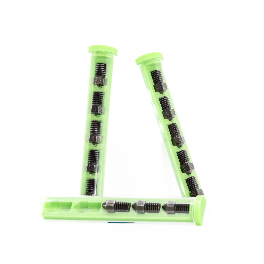 Slice Engineering GammaMaster nozzle packs on transparent background with subtle white halo