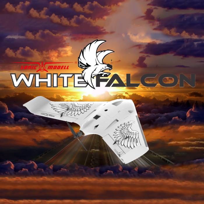 SonicModell AR. Wing Pro White Falcon 1000mm Wingspan EPP FPV Flying Wing RC Airplane