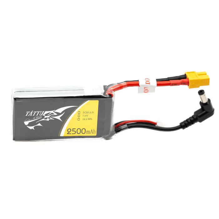 Tattu 2500mAh 2S1P Goggle LiPo Battery Pack with DC3.5mm Plug and XT60 [DG]