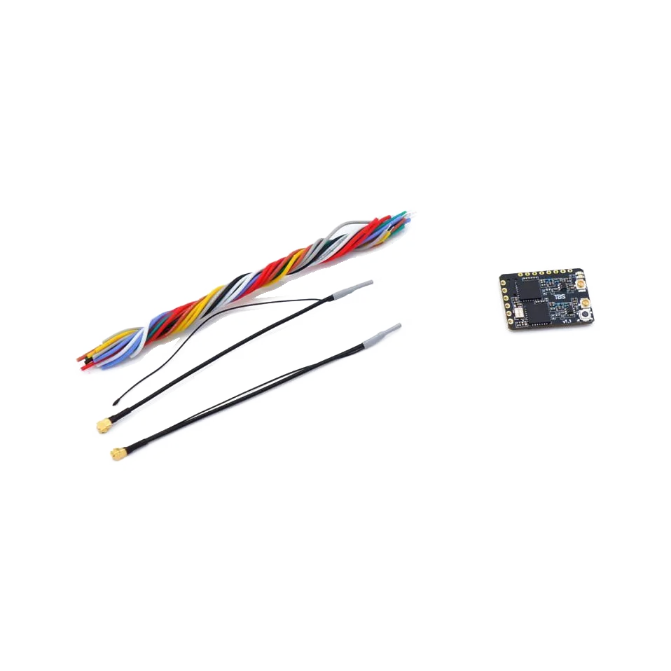 TBS Crossfire Diversity Nano RX antennas and receiver — transparent dark-mode product image 2