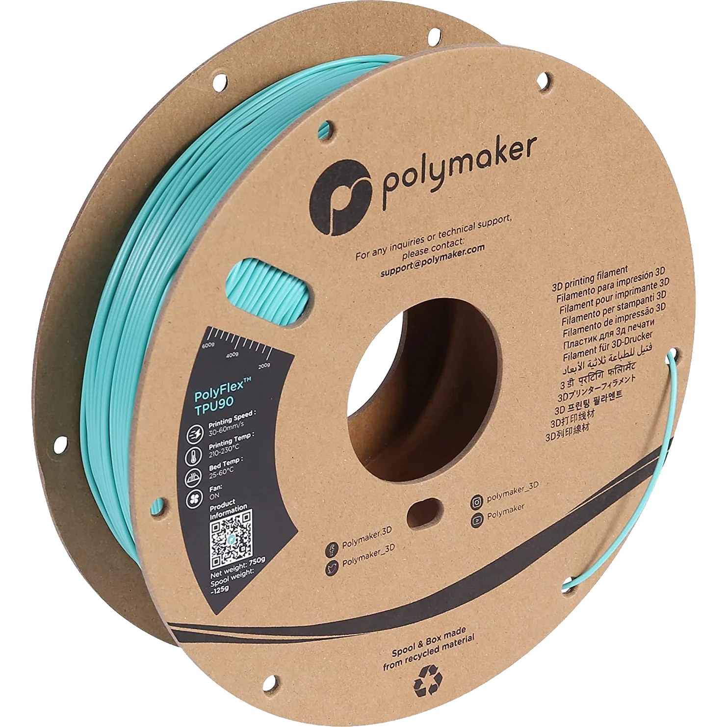 PolyMaker PolyFlex TPU90 1.75mm Filament 750g