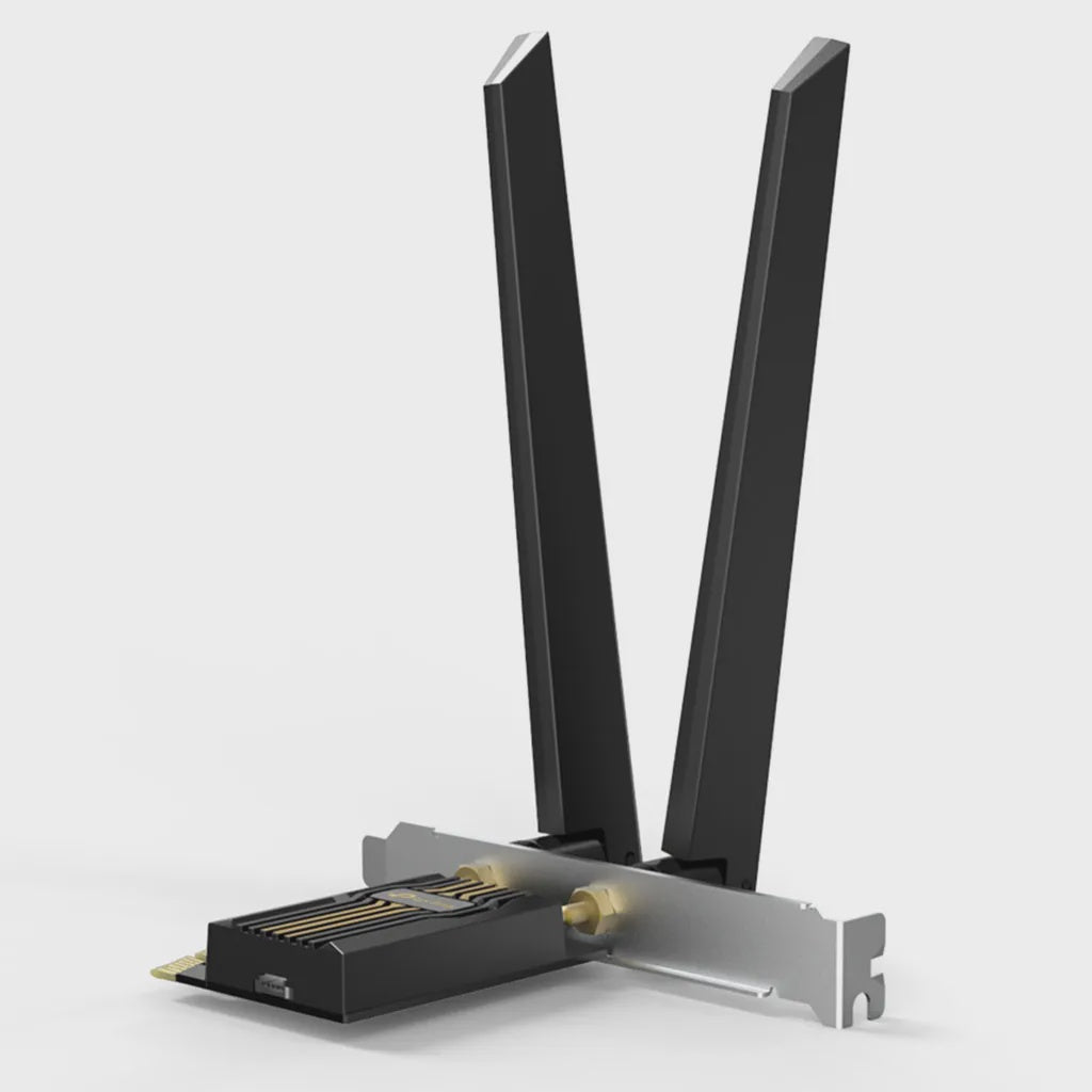 TP-Link Archer TBE552E BE9300 Wi-Fi 7 Bluetooth 5.4 PCIe Adapter, 5760 Mbps at 6 GHz + 2880 Mbps at 5 GHz + 688 Mbps at 2.4 GHz, 2× High Gain Tri-Band [PC]