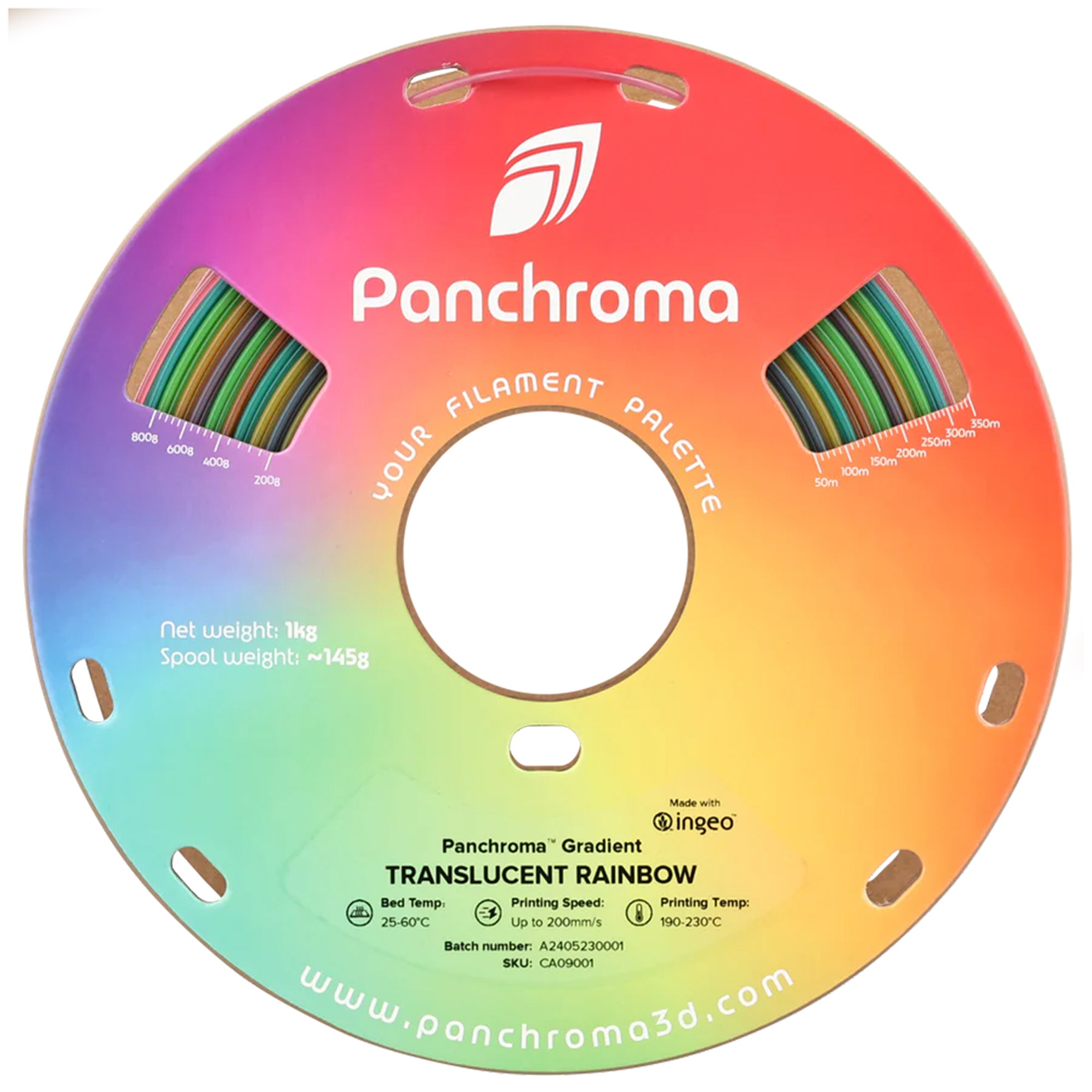 Polymaker Panchroma Gradient Translucent Rainbow PLA 1.75mm Filament 1kg