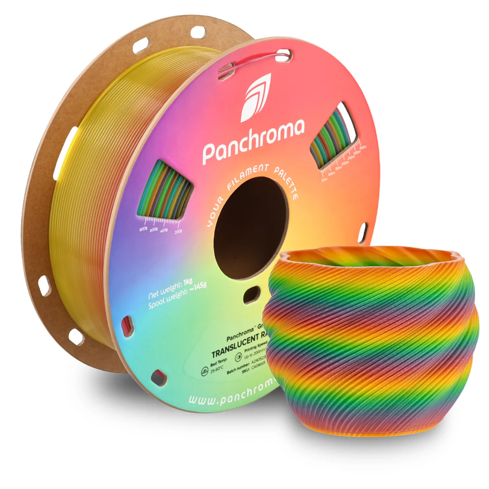Polymaker Panchroma Gradient Translucent Rainbow PLA 1.75mm Filament 1kg