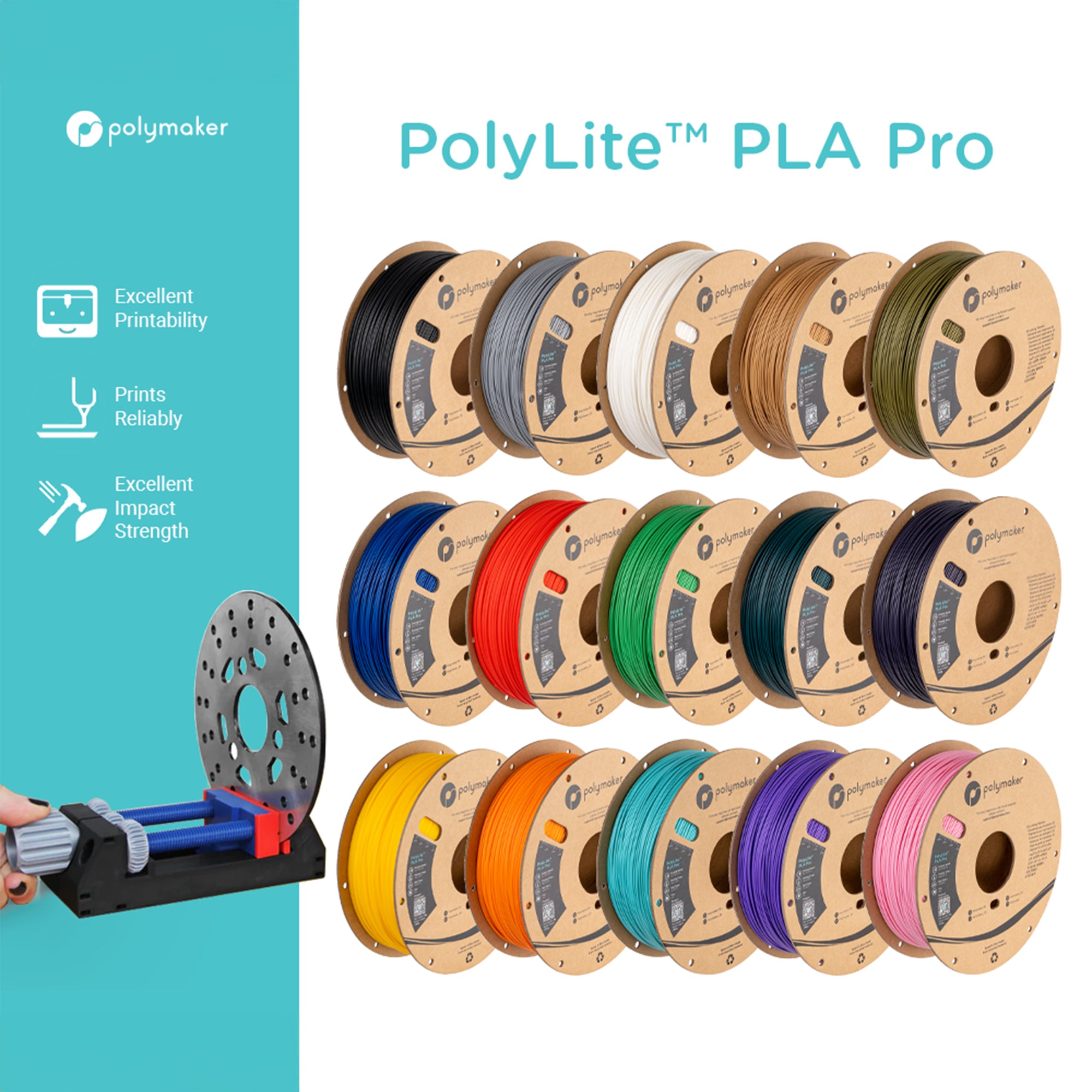 Polymaker Polylite PLA+ Pro Filament 1.75mm 1kg
