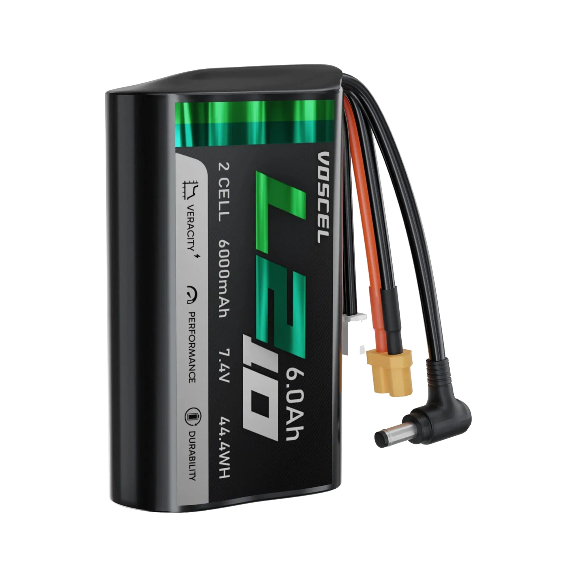 Voscel L210 6000mAh 2S 10C 7.4V 44.4Wh XT30 Battery [DG] — dark mode image 1