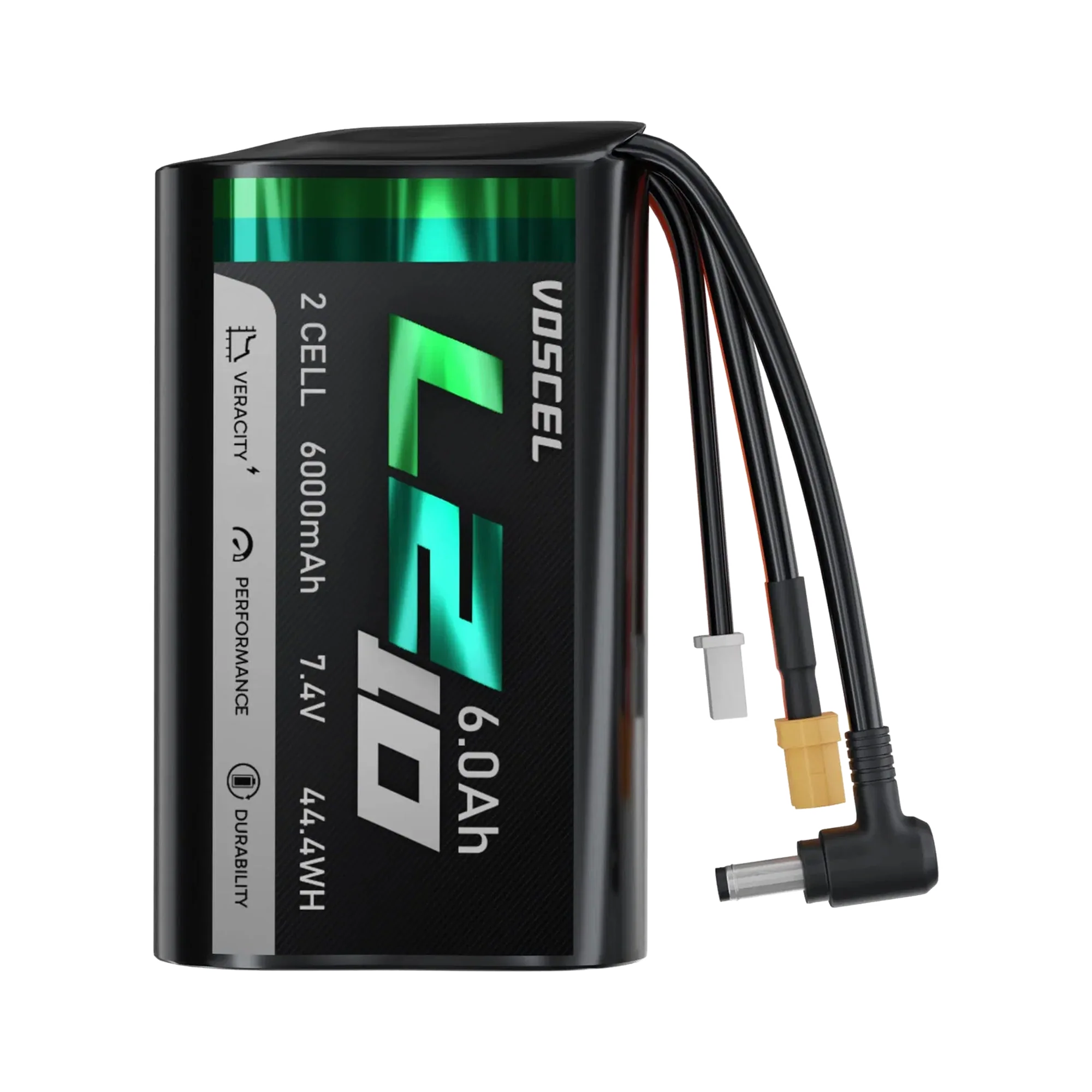 Voscel L210 6000mAh 2S 10C 7.4V 44.4Wh XT30 Battery [DG] — dark mode image 2