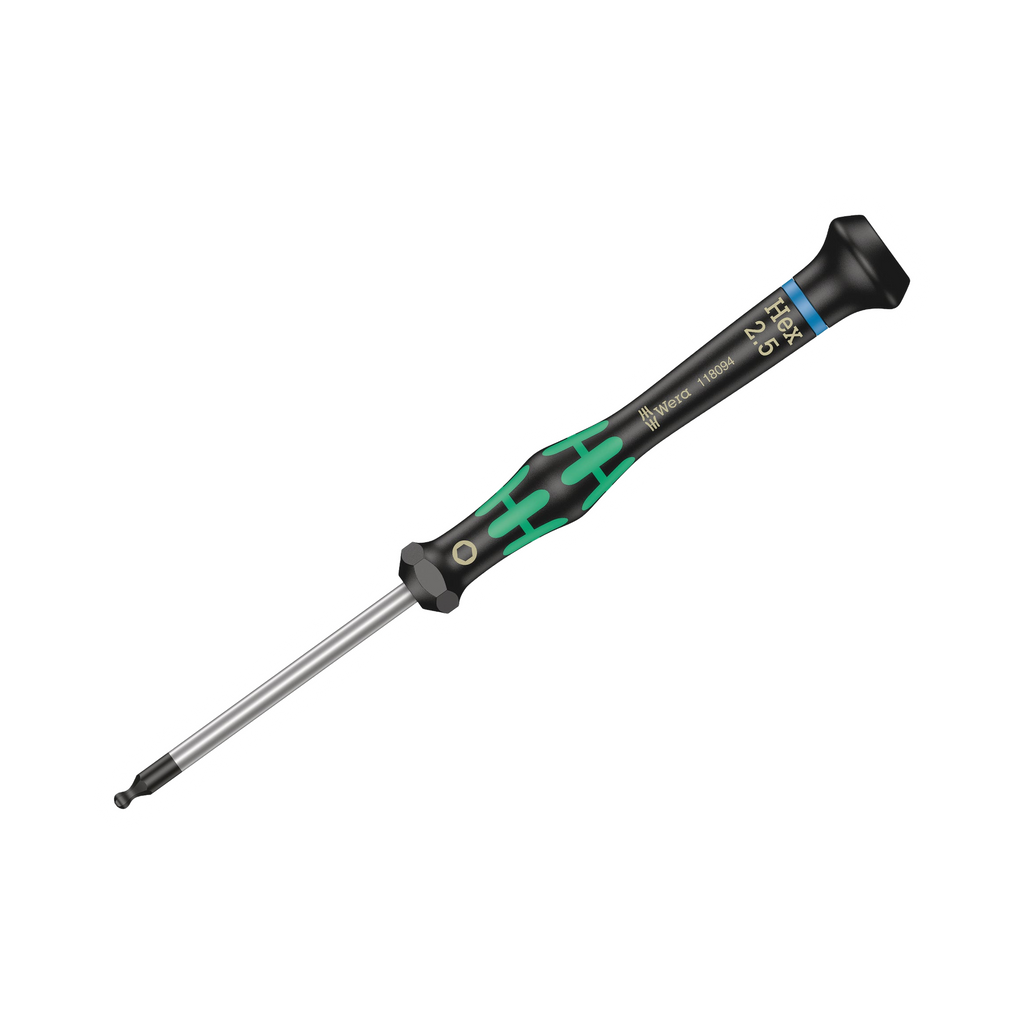 Wera 2052 2.5mm x 60mm Ball End Hex Precision Screw Driver 05118094001