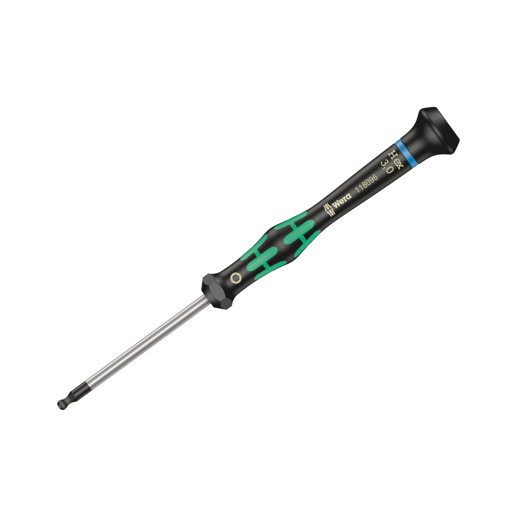Wera 2052 3mm x 60mm Ball End Hex Precision Screw Driver 05118096001