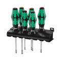 Wera 335/350/355/6 Screwdriver Set Kraft Form, Plus Laser Tip and Rack 6 piece Set 05105622001