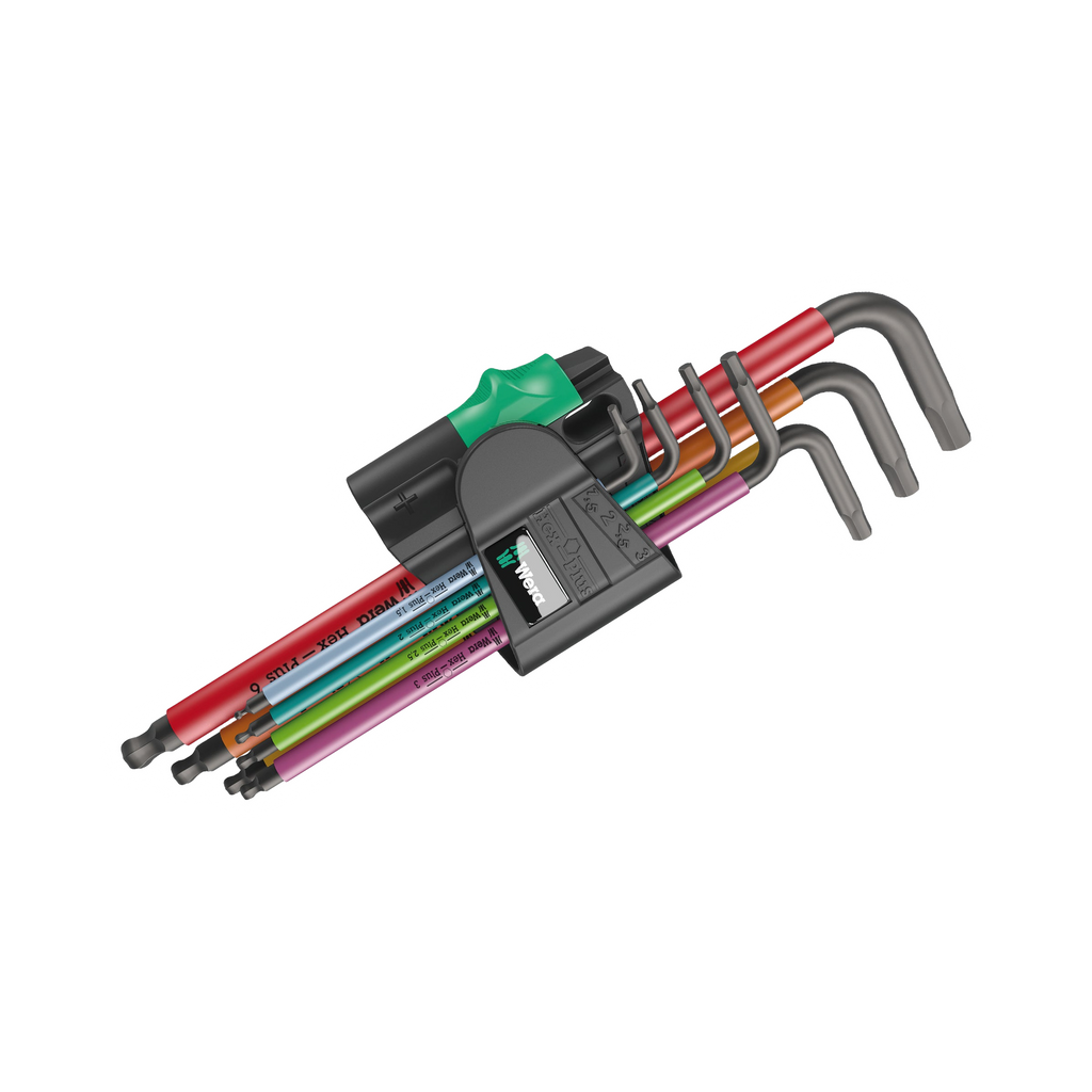 Wera 950/7 Hex-Plus Multicolor Magnet Black Laser Metric  L-Key Set (7 Pieces) 05022534001