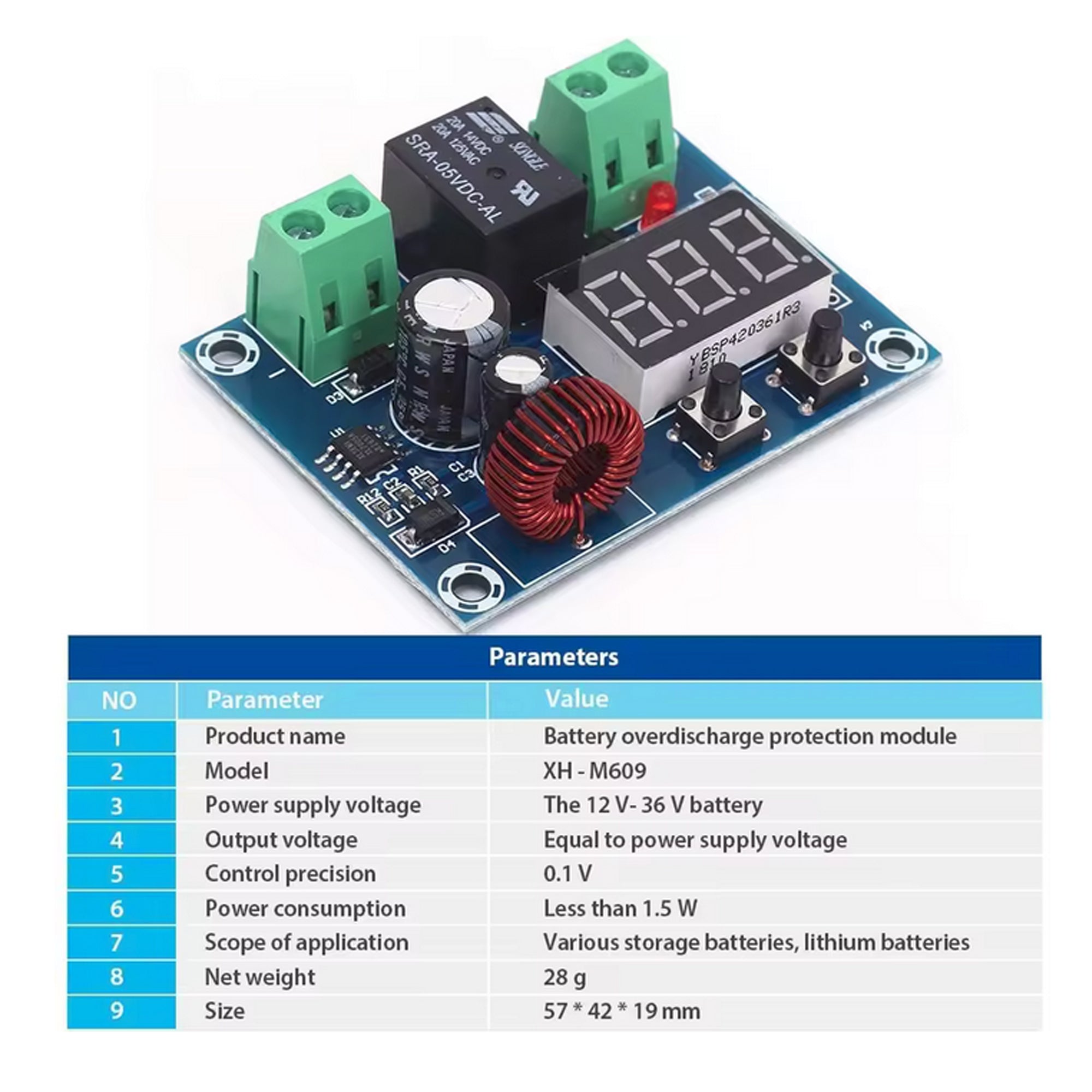 6 Pezzi XH-M609 Modulo Protezione Batteria – Interruttore Bassa Tensione DC