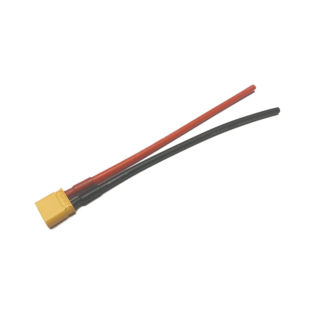 XT30 connector with cable — transparent dark-mode product image 1