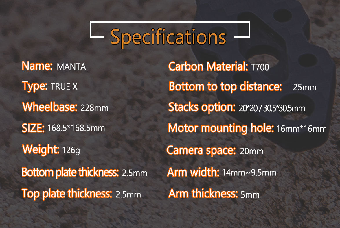 Axisflying Manta 5" True X Frame Kit
