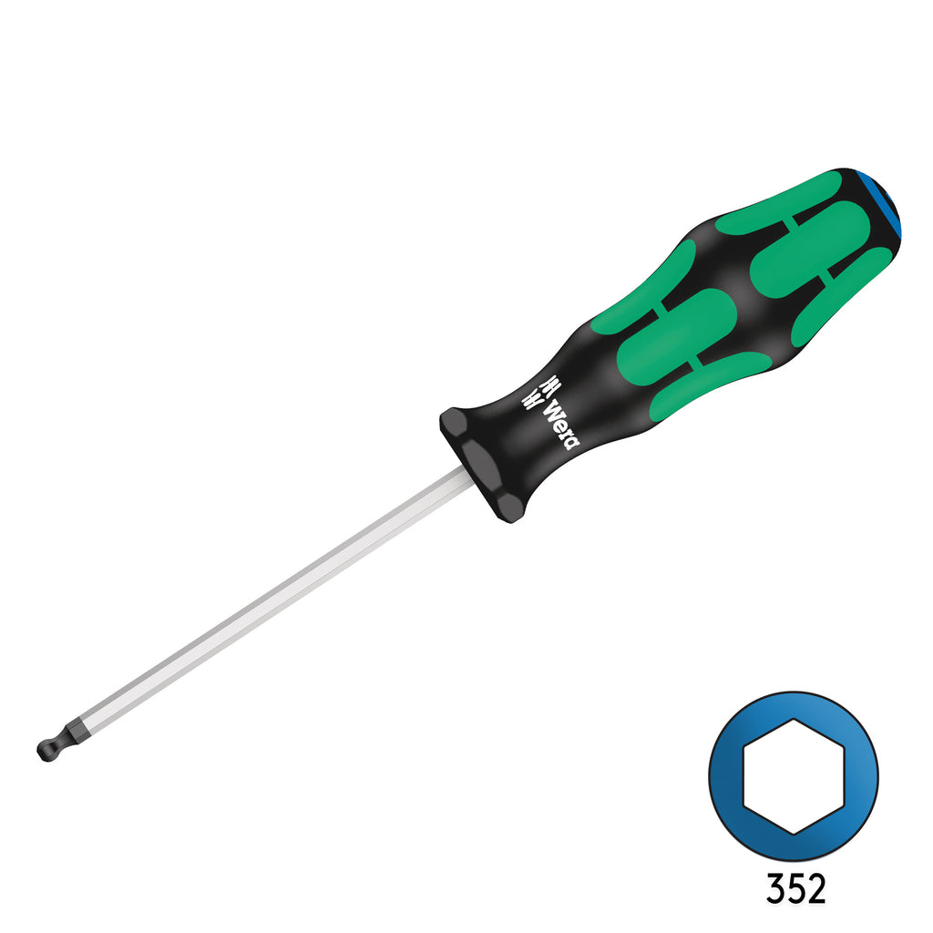 Wera 352 4mm x 100mm Ball End Hex Screw Driver 05022810001