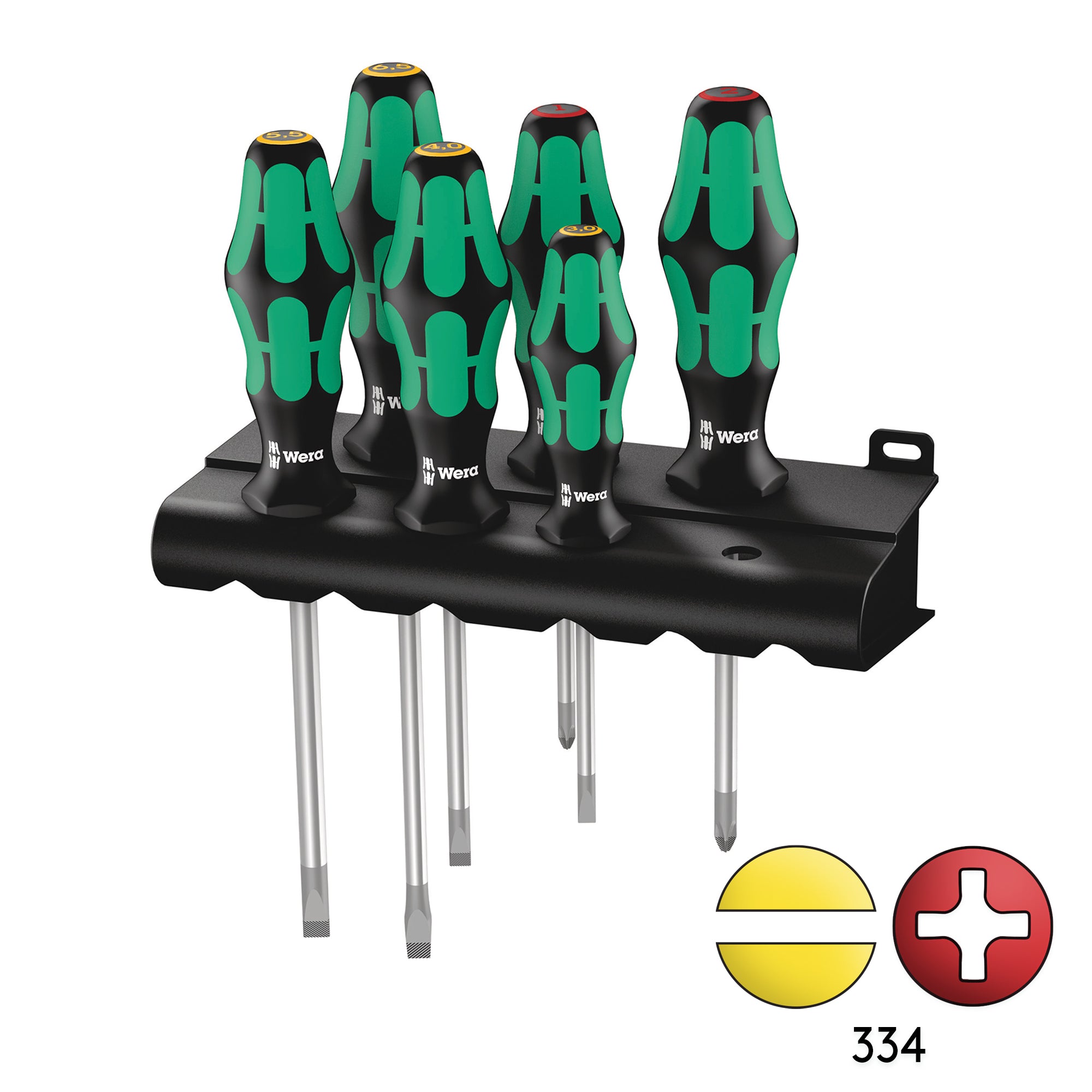 Wera 334/6 Rack Screwdriver Set (6 Pieces) 05105650001