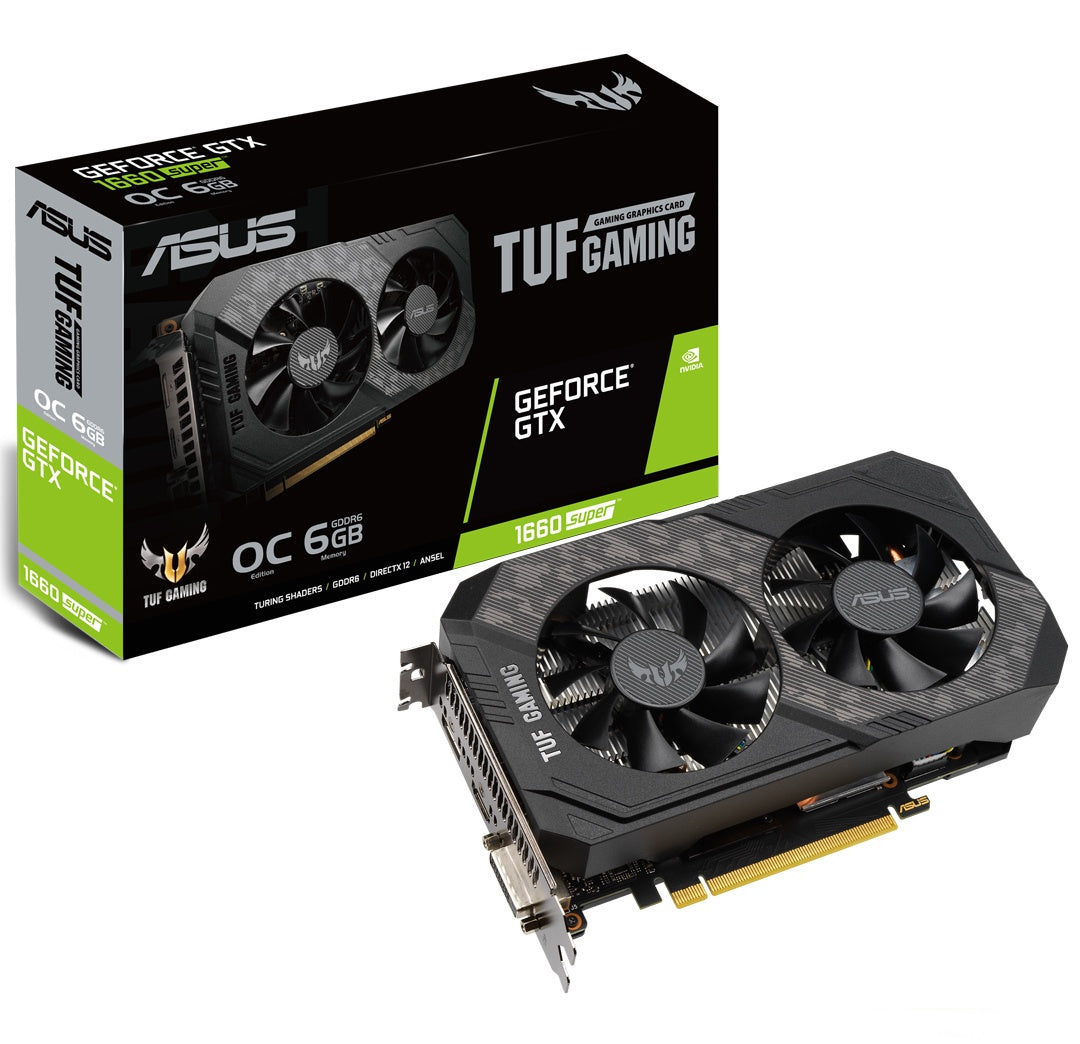 ASUS nVidia Super TUF-GTX1660S-O6G-GAMING GeForce GTX1660S OC 6GB Graphics Card - 2 Fan [PC]