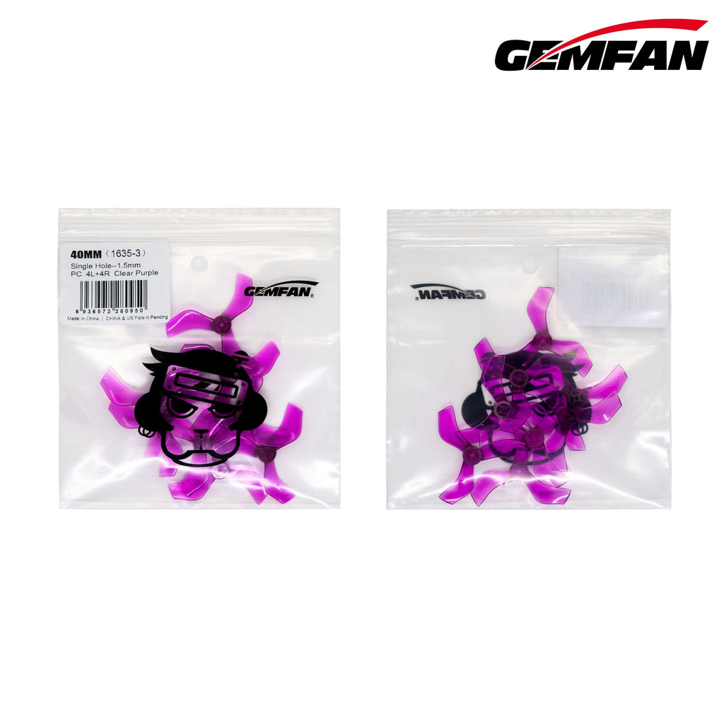 Gemfan 1635-3 40mm 1.6" 3-Blade Whoop Propeller 1.5mm Shaft Single Hole (4CW + 4CCW)