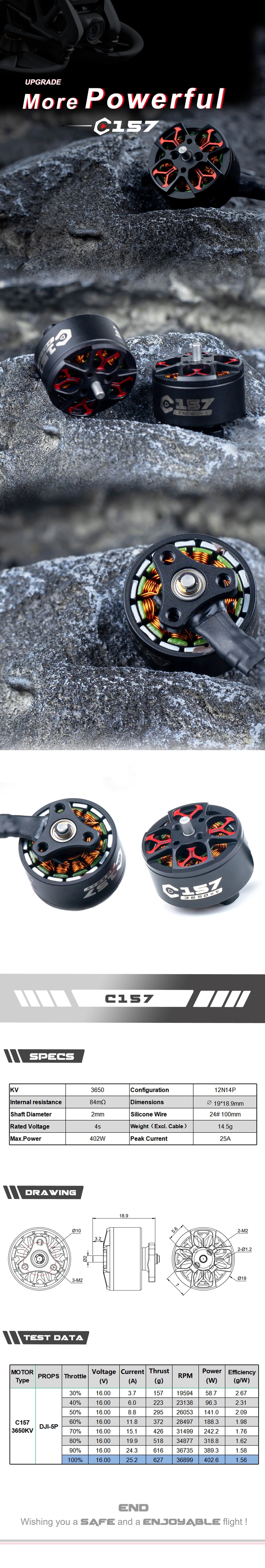 AxisFlying C157 1507 3650KV Motor Upgrade for DJI AVATA
